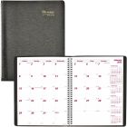 Brownline&reg; Essential Monthly Diary 14 Month Twin Wire 11x8-1/2" English Black