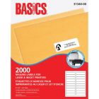 Basics&reg; Mailing Labels for Laser Printers 4" x 1" White (2,000 Labels) 100 sheets/box