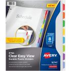 Avery&reg; Clear Easy View Durable Plastic Dividers 8 tabs, 1 set