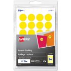 Avery&reg; Removable Colour Coding Labels for Laser and Inkjet Printers, ¾" , Yellow