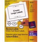 Avery&reg; Removable ID Labels for Laser and Inkjet Printers, 8-1/2" x 11"