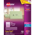 Avery&reg; Rectangle Clear Labels with Easy Peel&reg; 1" x 4" , for Laser/Inkjet Printers