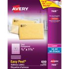 Avery&reg; Rectangle Clear Labels with Easy Peel&reg; ?" x 1¾" , for Laser/Inkjet Printers