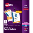 Avery&reg; Vertical Name Badges with Tickets Kit for Laser and Inkjet Printers, 4-1/4" x 6"