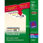 Avery&reg; Filing Labels with TrueBlock&trade; Technology for Laser and Inkjet Printers, ?" x 3-7/16" , Assorted Colours, 300/pk