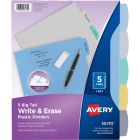 Avery&reg; Big Tab&trade; Write & Erase Plastic Dividers, 5 tabs, 1 set