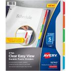 Avery&reg; Clear Easy View Durable Plastic Dividers 5 tabs, 1 set