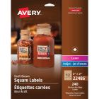 Avery&reg; Kraft Brown Square Labels