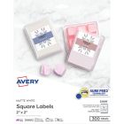 Avery&reg; Matte White Square Labels 2" x 2" , Permanent Adhesive, for Laser and Inkjet Printers