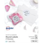Avery&reg; Silver Foil Round Labels 2" Diameter, Permanent Adhesive, for Inkjet Printers