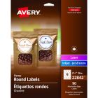Avery&reg; Hemp Round Labels 2½" Diameter, Permanent Adhesive, for Laser and Inkjet Printers