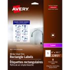 Avery&reg; White Vinyl Film Rectangle Labels 8" X 10½" , Removable Adhesive, for Laser Printers