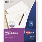 Avery&reg;Big Tab&trade; Write & Erase Dividers 5 tabs