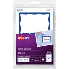 Avery&reg; Name Badge Labels for Laser or Inkjet Printers, 2 11/32" x 3?" , Blue Border