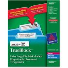 Avery&reg; Extra Large Filing Labels with TrueBlock&trade; Technology for Laser and Inkjet Printers, 3-7/16" x 15/16" , White