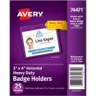 Avery&reg; Horizontal Name Badge Holders, 3" x 4"