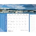 Blueline World Panorama Monthly Desk Pad Calendar 22"x 17" , Bilingual