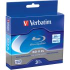 Verbatim BD-R DL 50GB 6X with Branded Surface - 3pk Jewel Case Box