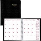 Brownline&reg; Essential Monthly Diary 14 Month Twin Wire 8-7/8x7-1/8" English Black