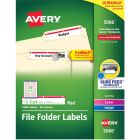 Avery&reg; Filing Labels with TrueBlock&trade; Technology for Laser and Inkjet Printers, 3-7/16" x ?" , Red