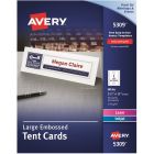 Avery&reg; Printable Large Tent Cards, Embossed, Two-Sided Printing, 3-1/2" x 11" , 50 Cards