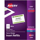 Avery&reg; Name Badge Inserts for Laser and Inkjet Printers, 2¼ x 3½