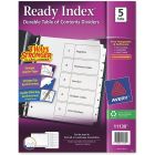 Avery&reg; Ready Index&reg; Table of Contents Dividers for Laser and Inkjet Printers, 5 tabs, Black & White