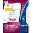 Avery&reg; Ready Index&reg; Table of Content Dividers for Laser and Inkjet Printers, 8 tabs