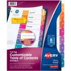 Avery&reg; Ready Index&reg; Table of Content Dividers for Laser and Inkjet Printers, 8 tabs, 1 set