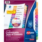 Avery&reg; Ready Index&reg; Table of Content Dividers for Laser and Inkjet Printers, 12 tabs