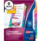 Avery&reg; Ready Index&reg; Table of Content Dividers for Laser and Inkjet Printers, 10 tabs, 6 sets