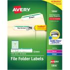 Avery&reg; Filing Labels with TrueBlock&trade; Technology for Laser and Inkjet Printers, ?" x 3-7/16" , Green