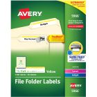 Avery&reg; Filing Labels with TrueBlock&trade; Technology for Laser and Inkjet Printers, ?" x 3-7/16" , Yellow