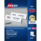 Avery&reg; Medium Tent Cards for Laser and Inkjet Printers, 2½" x 8½"