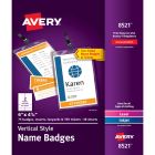 Avery&reg; Vertical Name Badges with Tickets Kit for Laser and Inkjet Printers, 4-1/4" x 6"