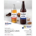 Avery&reg; Durable White Rectangle Film Labels 4¾" x 3½" , Removable Adhesive, for Laser and Inkjet Printers