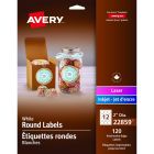 Avery&reg; Print-to-the-Edge Round Labels 2" Matte White 120/pkg