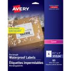 Avery&reg; Waterproof Labels 3?" x 4" , Permanent Adhesive, for Laser Printers