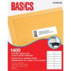 Basics&reg; Mailing Label for Laser Printers 4" x 1-1/3" White (1,400 Labels) 100 sheets/box