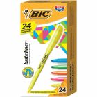 BIC Brite Liner Highlighters, Chisel Tip, 24-Count Pack of Highlighters Assorted colours, Ideal Highlighter Set for Organizing and colouring