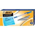 BIC Round Stic Grip Extra Comfort Blue Ballpoint Pens, Medium Point (1.2mm), 12-Count Pack, Excellent Writing Pens With Soft Grip for Superb Comfort and Control
