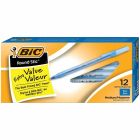 BIC Round Stic Extra Life Blue Ballpoint Pens, Medium Point (1.0mm), 12-Count Pack of Bulk Pens, Flexible Round Barrel for Writing Comfort, No. 1 Selling Ballpoint Pens