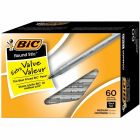 BIC Round Stic Extra Life Black Ballpoint Pens, Medium Point (1.0mm), 60-Count Pack of Bulk Pens, Flexible Round Barrel for Writing Comfort, No. 1 Selling Ballpoint Pens