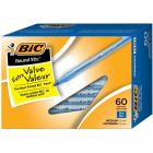 BIC Round Stic Extra Life Blue Ballpoint Pens, Medium Point (1.0mm), 60-Count Pack of Bulk Pens, Flexible Round Barrel for Writing Comfort, No. 1 Selling Ballpoint Pens