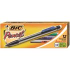 BIC Extra-Precision Mechanical Pencil, HB Lead, Metallic Barrel, Fine Point (0.5mm), Black, 12-Count