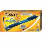 BIC Soft Feel Blue Retractable Ballpoint Pens, Medium Point (1.0 mm), 12-Count Pack, Blue Pens With Soft-Touch Comfort Grip