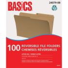 Basics&reg; Reversible File Folders Letter Kraft 100/box