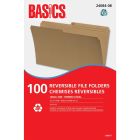 Basics&reg; Reversible File Folders Legal Kraft 100/box