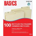 Basics&reg; Recycled Reversible File Folders Letter Manilla 100/box