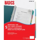Basics&reg; Poly Index Dividers Assorted Colours 5 Tabs